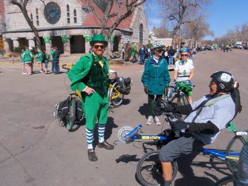 Saint Patrick's Day Parade preparation.